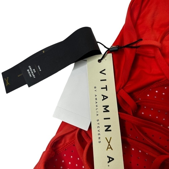 NWT Vitamin A Red High Neck Maillot Vermillion - Picture 4 of 6